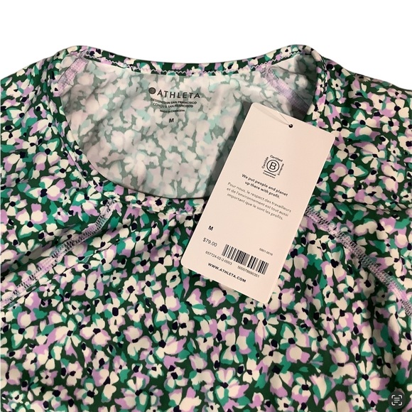 NWT Athleta floral long sleeve activewear - Picture 2 of 2